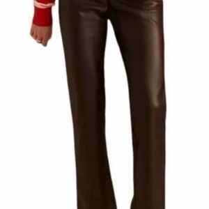 Women’s Avec Les Filles Soft Leather Pants - chocolate brown size medium